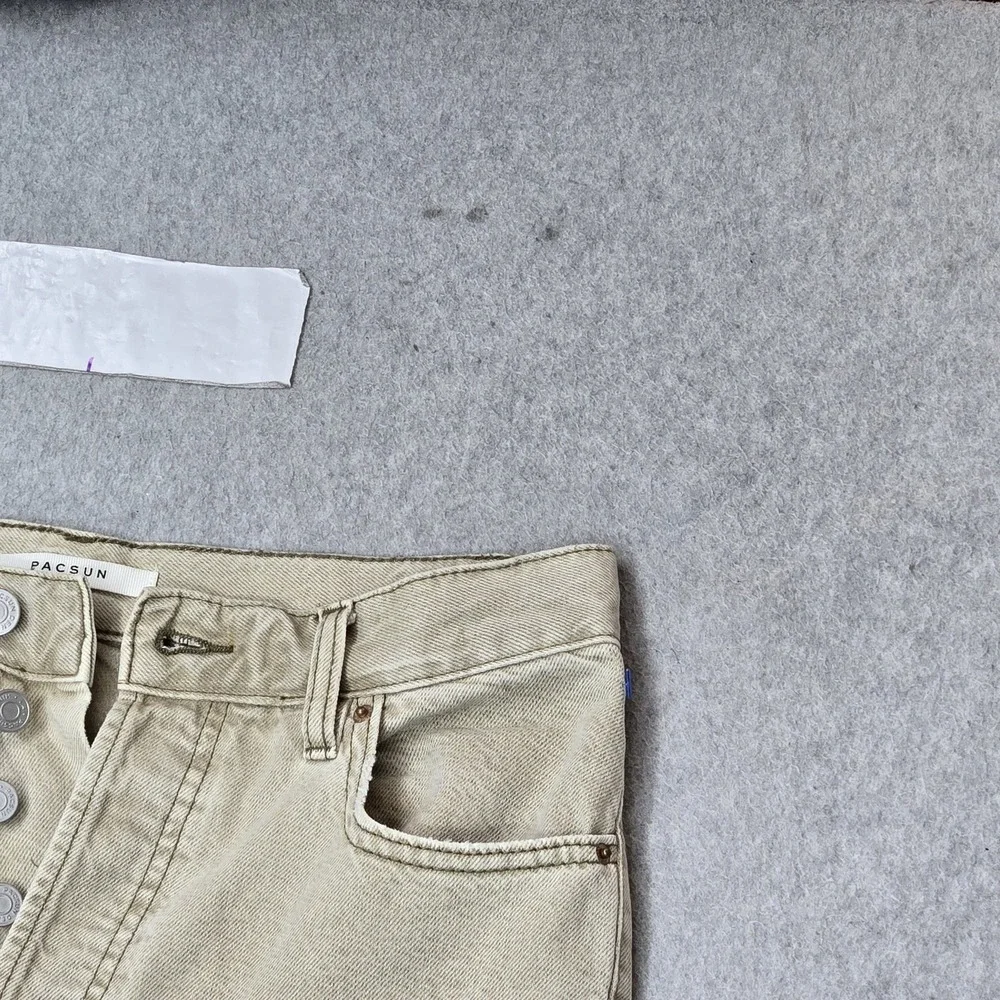 PACSUN Women Jeans 28 Beige Denim Bootcut High Rise 31